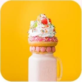Icecream on the yellow background